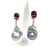 Diamond Rubellite Tourmaline Pearl Earrings 18k Gold 6.25 TCW Certified For Sale - Image 4 of 10