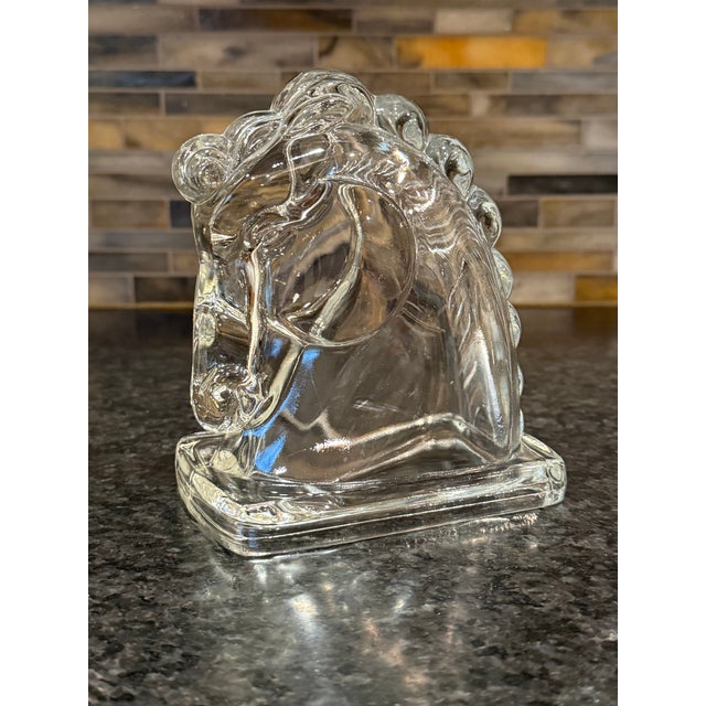 Federal Glass 1940’s Horse Equestrian Bookend Paperweight Federal Glass For Sale - Image 4 of 11