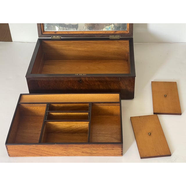 Large Antique Victorian Burlwood Box With Inlay For Sale - Image 11 of 11