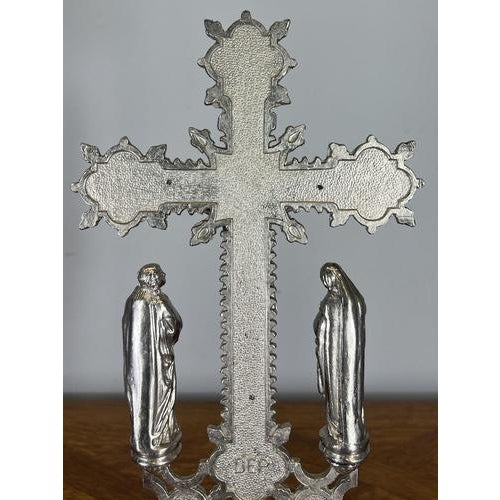 Vintage French Style Religious Cross Ornate Stand For Sale - Image 11 of 15