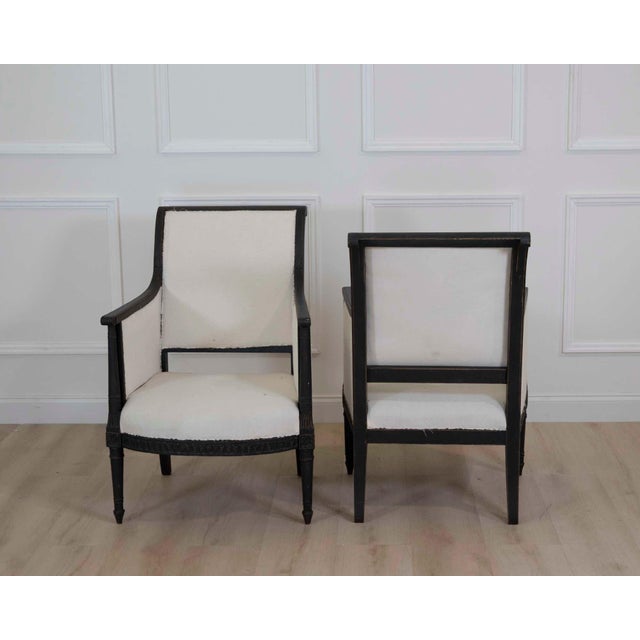 Mid 20th Century Pair of Swedish Empire Style Armchairs For Sale - Image 5 of 8