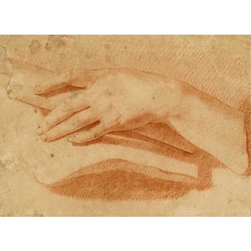 After Pierre Thomas Le Clerc, Hand Study, 18th Century, Chalk Drawing For Sale