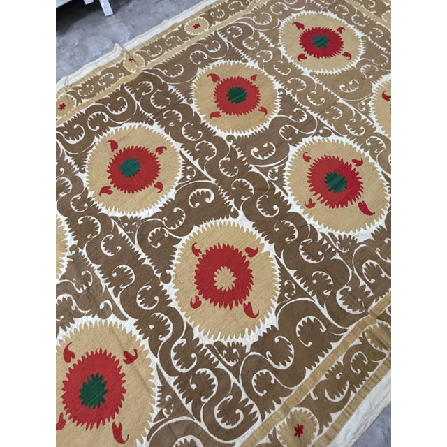 Mid-Century Modern Uzbek Suzani Wall Decor For Sale - Image 3 of 11