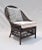 Vintage Rattan Curved Back Chair Attributed to Palecek, Blue & White, 1990s For Sale - Image 13 of 13