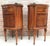 20th Louis XVI Style Marquetry Nightstands with Metal and Mirror Crest, a Pair For Sale - Image 16 of 18