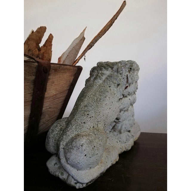 Mid-Century Modern Vintage Concrete Lion Garden Statue For Sale - Image 3 of 8