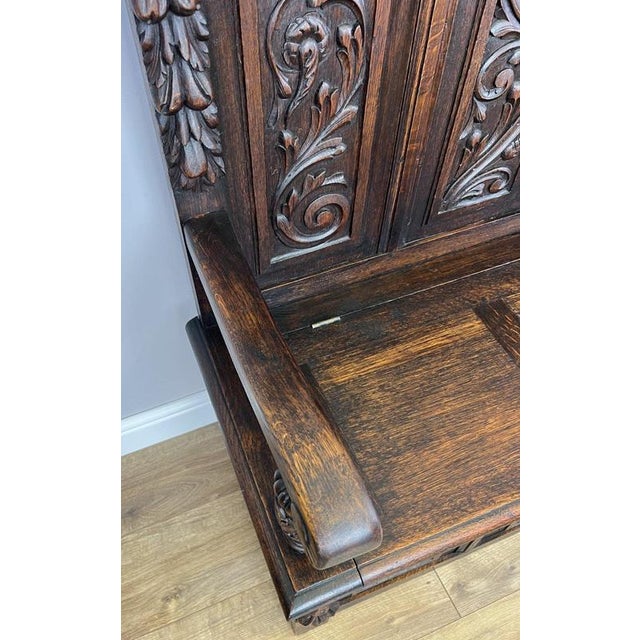 French Style Monks Bench in Oak For Sale - Image 15 of 16