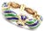 Contemporary Vintage Tiffany & Co. 18k Yellow Gold Green Blue Enamel Bangle Bracelet For Sale - Image 3 of 10