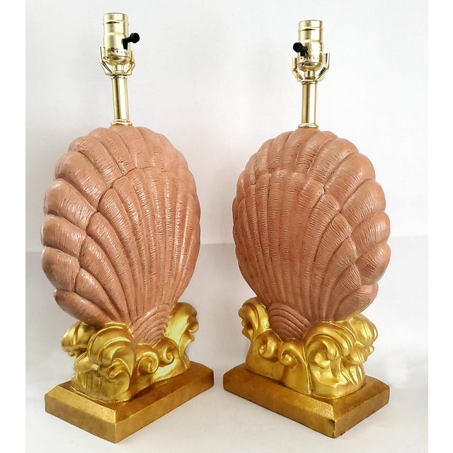 Christa's South Seashells Lamp Pair Seashells Shells Restored For Sale - Image 4 of 11