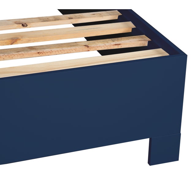 Finn Platform Bed King - Navy For Sale - Image 11 of 12