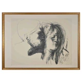 Emilio Greco, Lovers, 1970s, Original Photolithograph, Framed For Sale