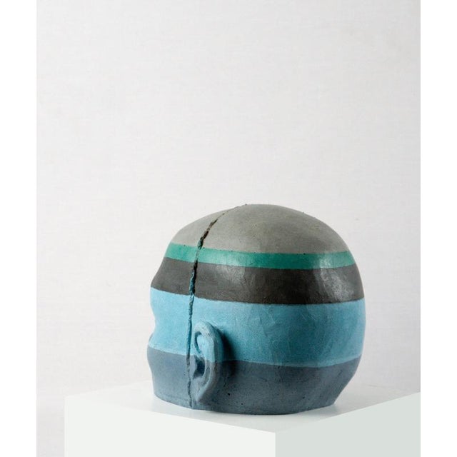Early 21st Century Architectural Head Sculpture with Chromatic Strata Project 20, 2025, Painted Cement For Sale - Image 5 of 12