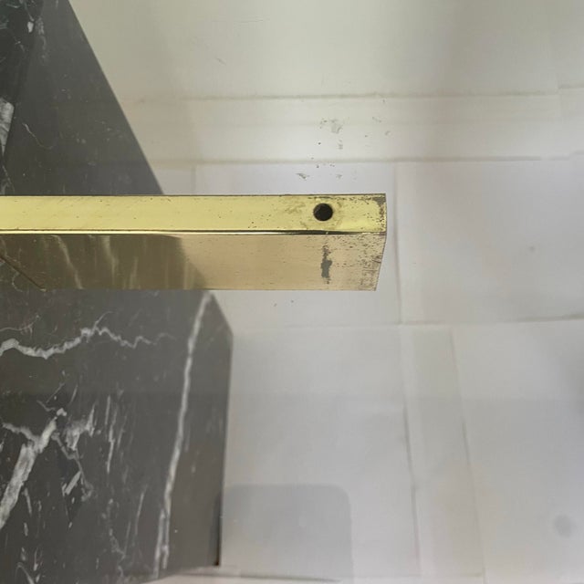 1970s A Pair of Vintage Artedi Black Marquina Marble Glass Side Tables For Sale - Image 5 of 10