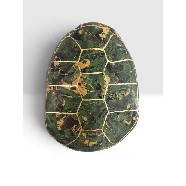 Set of 3 Handmade Scagliola Tortoise Shells in Malachite Design | Chairish