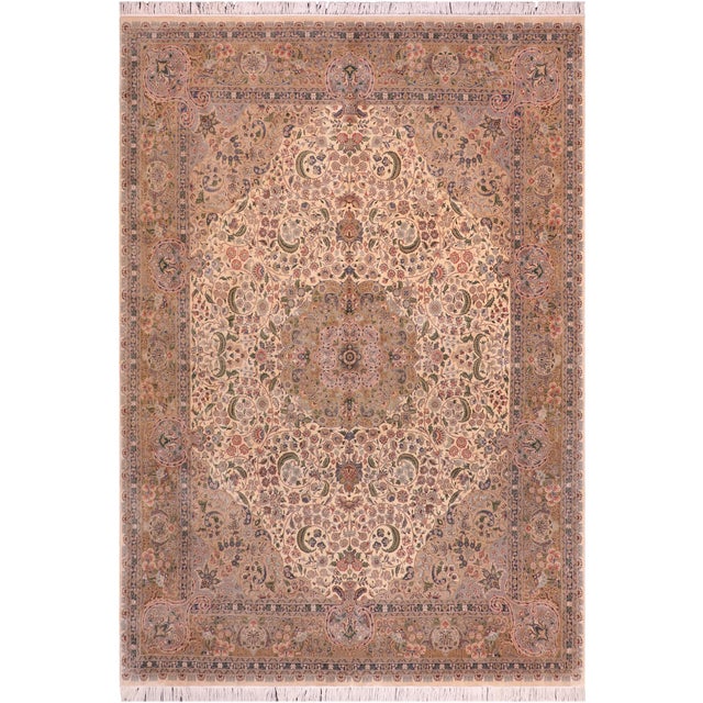 Medallion Heritage 1990's Pak-Persian Beige/Gold Wool Rug - 8'0'' X 10'2'' For Sale - Image 9 of 9