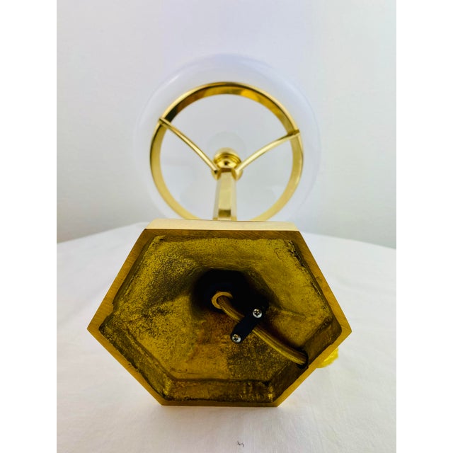 Gold Woko Table Lamp in the style of Josef Hoffman, 1980s For Sale - Image 8 of 9