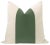Pair of beautiful 22" natural linen pillows with a patina mohair velvet center and solid natural linen reverse....