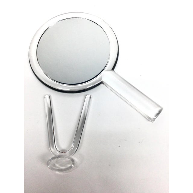 Vintage 90’s Lucite Hand Mirror Set Unique For Sale - Image 10 of 11