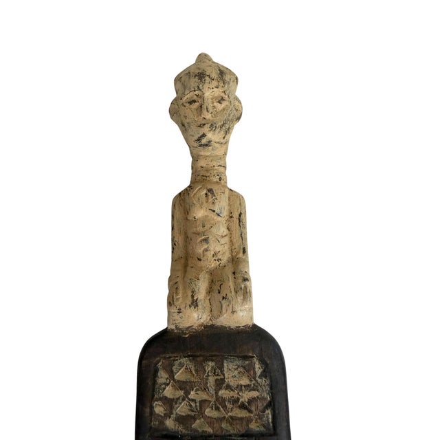 The Hemba Wedding wooden comb from Congo feature a seating Figure and is traditionally used as esteemed bridal ornaments...
