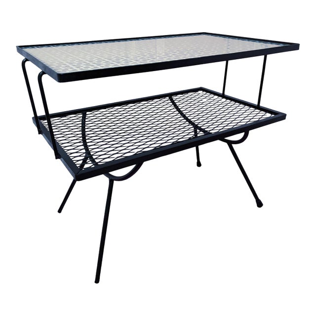 Mid-Century Modern Wrought Iron Side Table For Sale
