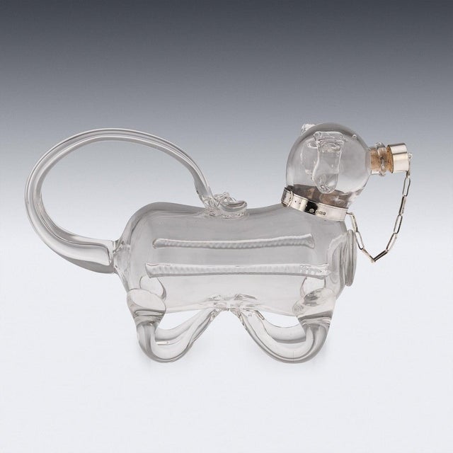 20th Century English Silver & Glass Novelty Claret Jug, 1916 For Sale - Image 15 of 18