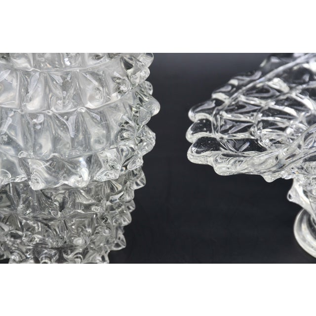 Set of 2 Ercole Barovier Rostrato Murano Italian Glass Vase for Barovier & Toso For Sale - Image 12 of 13