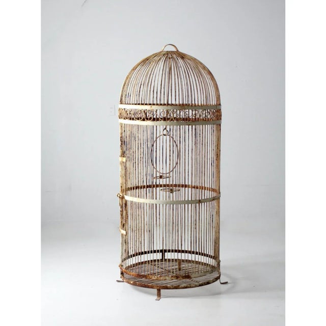 Antique XL Iron Bird Cage For Sale - Image 11 of 13