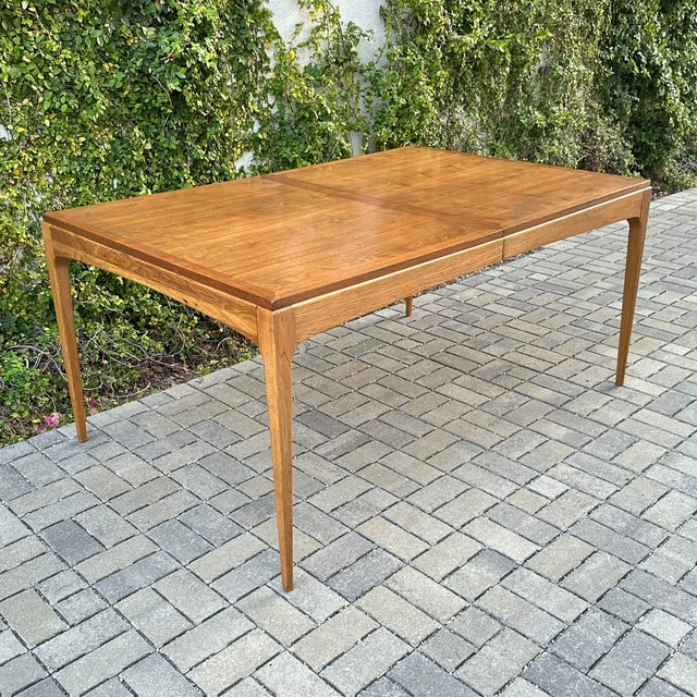 1960s 1960s Restored Mid Century Lane Rhythm Walnut Dining Table With Two Leaves For Sale - Image 5 of 13