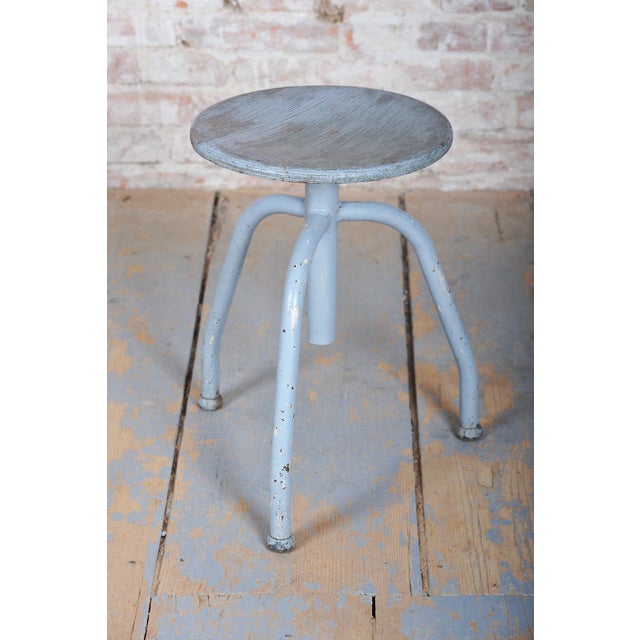 Bauhaus Czech Bauhaus Piano Stool in Beech and Lacquered Steel, 1940s For Sale - Image 3 of 9