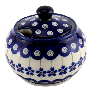 Vintage Polish Pottery Handmade Stoneware by Zaklady Boleslawiec Sugar Bowl