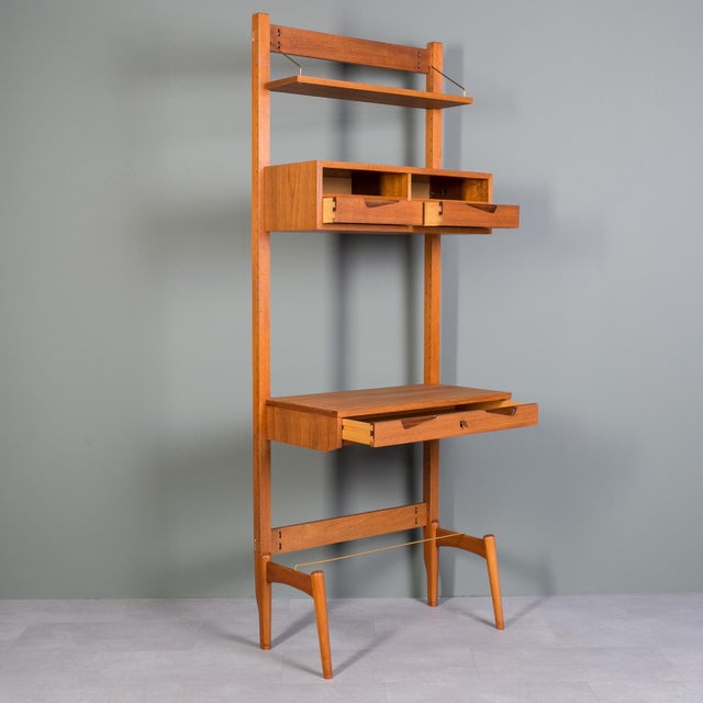 Wood Modular Wall Unit in Teak from Brodrene Jatog Mobelfabrik, 1960s For Sale - Image 7 of 15