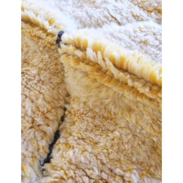 2020s Yellow Moroccan Beni MRirt Rug - 8.6 X 5.5 Ft For Sale - Image 5 of 8