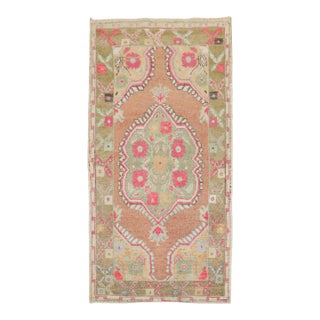 Vintage Turkish Oushak Throw Rug - 2'8" x 4'9" For Sale