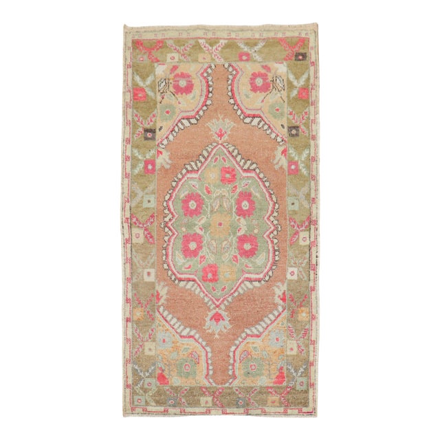 Vintage Turkish Oushak Throw Rug - 2'8" x 4'9" For Sale