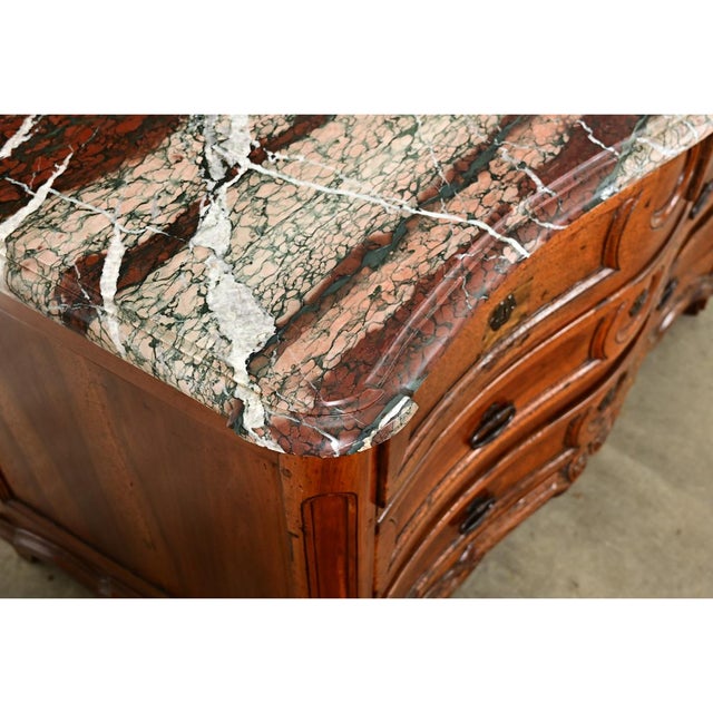 Late 18th Century French Louis XV Period Commode with Original Hand Cut Marble Top For Sale - Image 13 of 16
