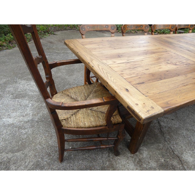 American 1800's Chestnut Primitive Table / Large For Sale - Image 3 of 11