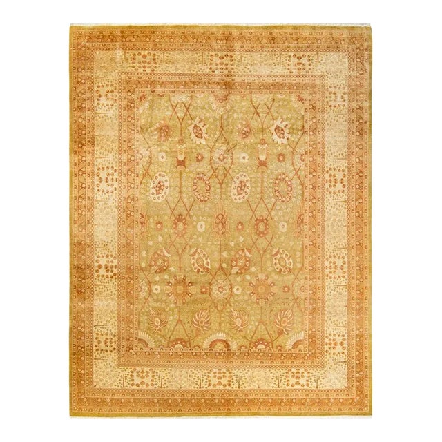 Mogul, One-of-a-Kind Hand-Knotted Area Rug in Green, 8' 1" x 10' 3" For Sale