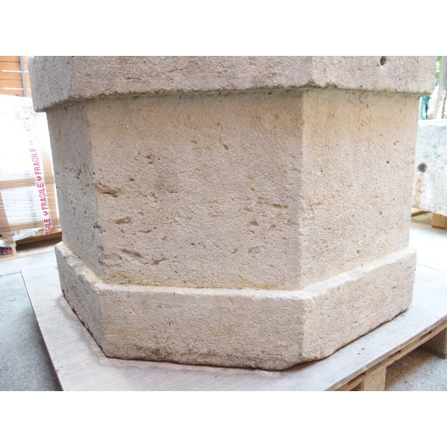 Large 19th Century French Burgundy Limestone Well Head Finished “A La Boucharde” For Sale - Image 11 of 17