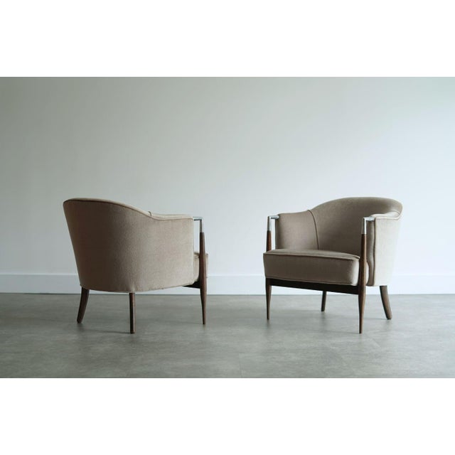 Set of Mid-Century Modern Lounge Chairs in Mohair, C. 1960s For Sale - Image 4 of 8