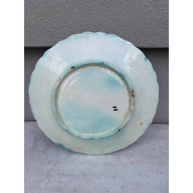 French Majolica Asparagus Plate Salins, Circa 1890 For Sale In Austin - Image 6 of 7