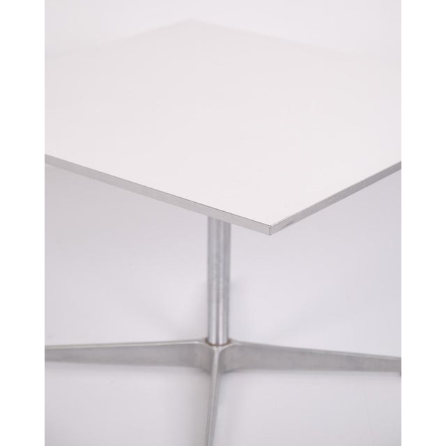 Metal Coffee Table by Arne Jacobsen and Piet Hein with White Laminate Top and Steel Edge For Sale - Image 7 of 8