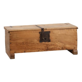 Rustic Oak Wooden Chest, France, 1900 For Sale