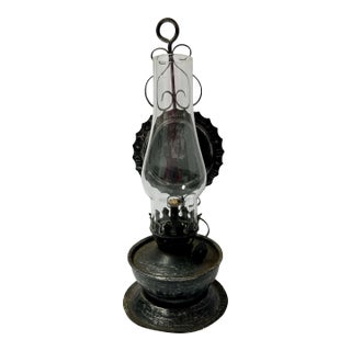 Vintage Mid 20th Century Small Metal Oil Lantern For Sale