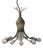 Art Deco Bronze & Glass Octopus Chandelier attributed to Aage Rafn, 1920s For Sale