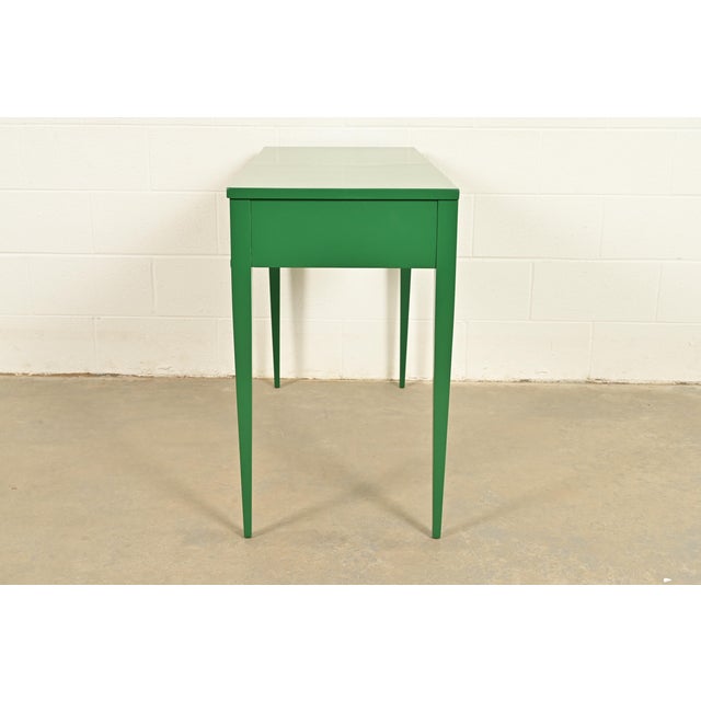 John Widdicomb Antique Federal Green Lacquered Console or Entry Table, Newly Refinished For Sale - Image 13 of 15