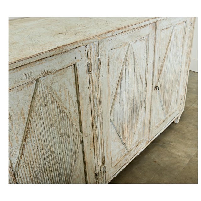 Swedish Reproduction Painted Demilune Buffet For Sale - Image 12 of 12