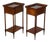 Pair of French 19th Century Mahogany Tray Top Bedside Tables with Two Drawers For Sale