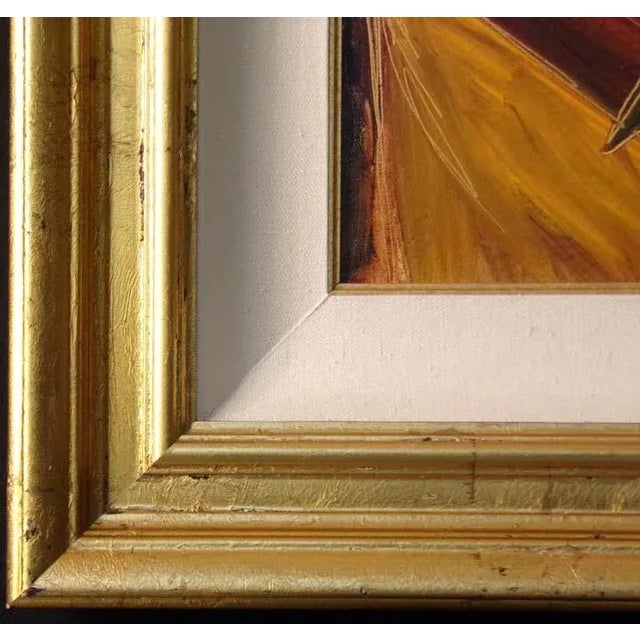 Impressionist Maya Eventov "Afternoon Serenade" Original Acrylic on Canvas, H.Signed For Sale - Image 3 of 4