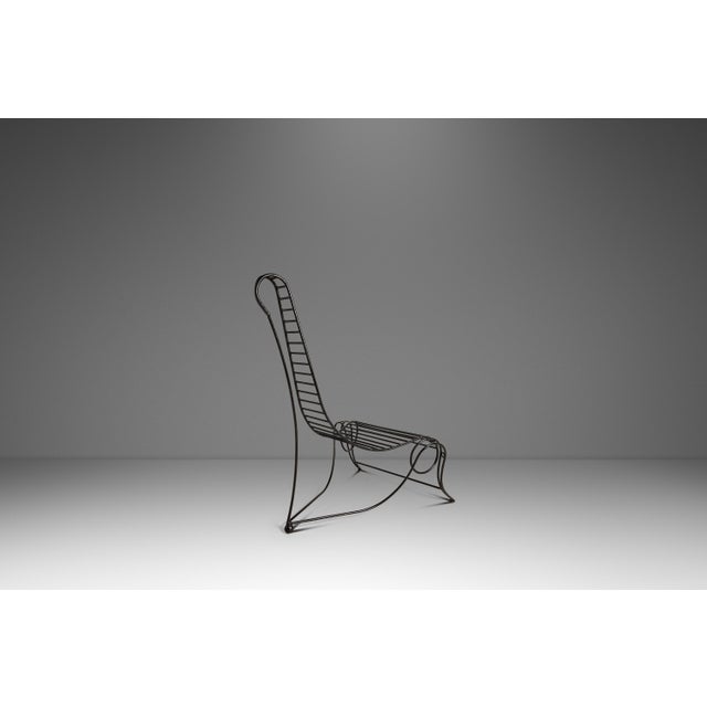 Mid-Century Modern Oversized Modernist Wrought Iron Sculptural "Spine Chair" in the Manner of Andre Dubreuil, United States, C. 1980s For Sale - Image 3 of 18