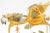 Vintage Chinese Metal Gilt Filigree and Enamel Cranes Figures on Wooden Stand For Sale - Image 11 of 12